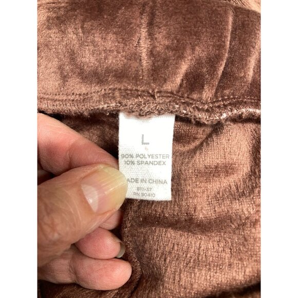 Danskin 2-Piece Velour Track Suit, Sz Large, Pinkish‎ Brown Boxy Hoodie Jogger - Picture 13 of 16